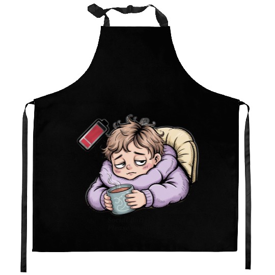 Social Battery 0% – Please Do Not Disturb Kitchen Aprons