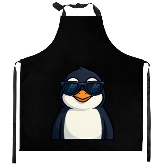 Cool penguin with sunglasses summer funny Kitchen Aprons