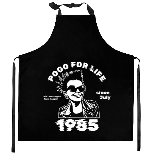 40th birthday Pogo for life since 07/1985 Kitchen Aprons