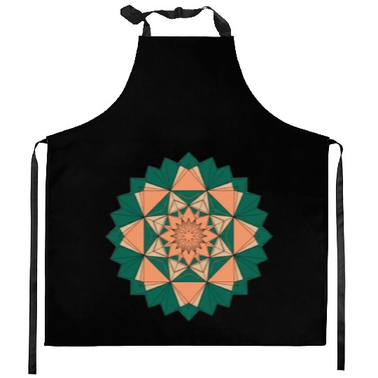 Abstract Starburst Mandala Kitchen Aprons