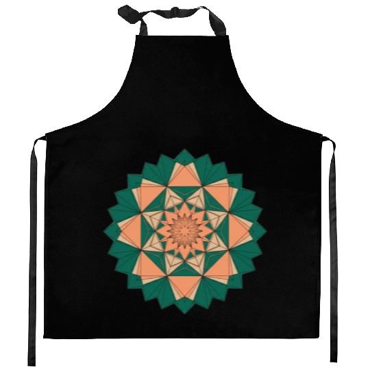 Abstract Starburst Mandala Kitchen Aprons