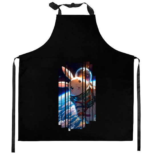 Space Bunny Astronaut Kitchen Aprons