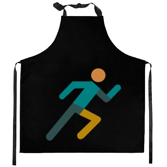 Running Icon – Minimalist Runner Design Kitchen Aprons