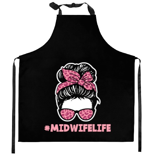 Midwife Life Leopard Print Style Kitchen Aprons