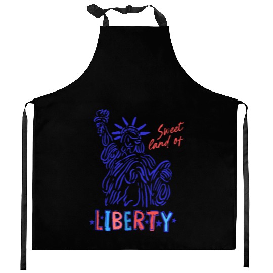 sweet land of liberty Kitchen Aprons