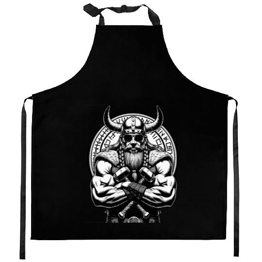 Viking Warrior Man Odin Thor Norman Walhalla Kitchen Aprons