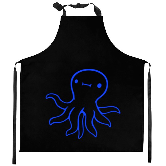 Octopus squid tentacle cephalopod cute sweet comic Kitchen Aprons