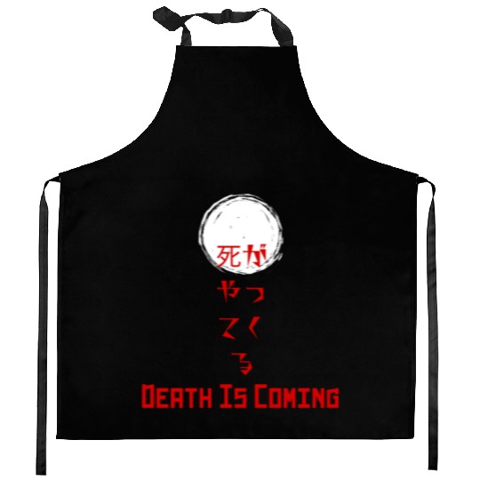 Death Is Coming Kitchen Aprons – English & Japanese Design