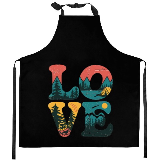 Love Nature For Camping Lovers Kitchen Aprons