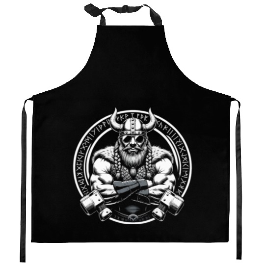 Viking Warrior Man Odin Thor Norman Walhalla Kitchen Aprons