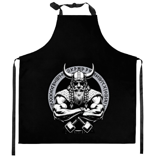 Viking Warrior Man Odin Thor Norman Walhalla Kitchen Aprons