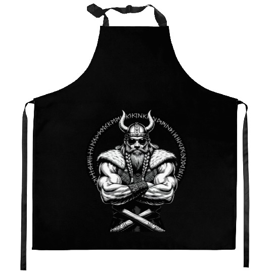 Viking Warrior Man Odin Thor Norman Walhalla Kitchen Aprons