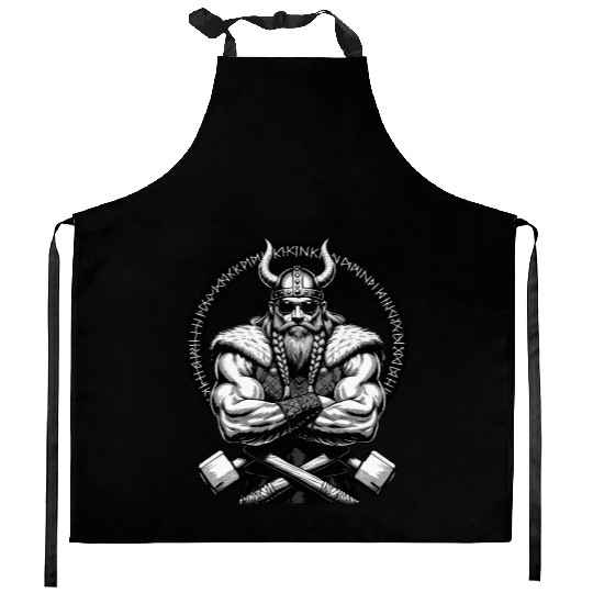Viking Warrior Man Odin Thor Norman Walhalla Kitchen Aprons