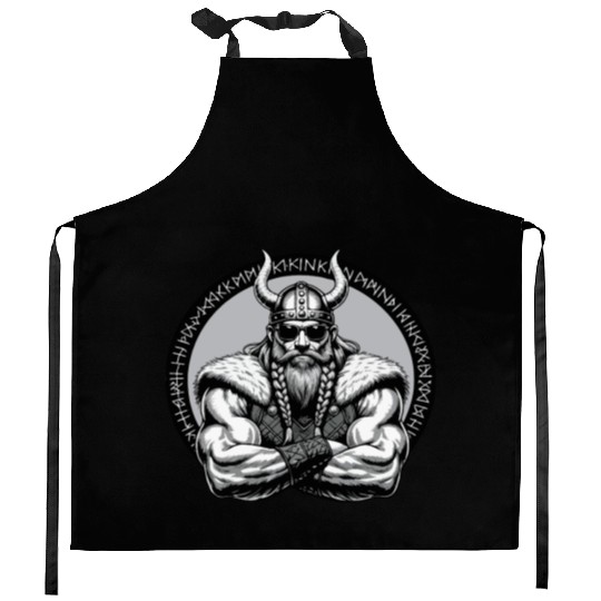 Viking Warrior Man Odin Thor Norman Walhalla Kitchen Aprons