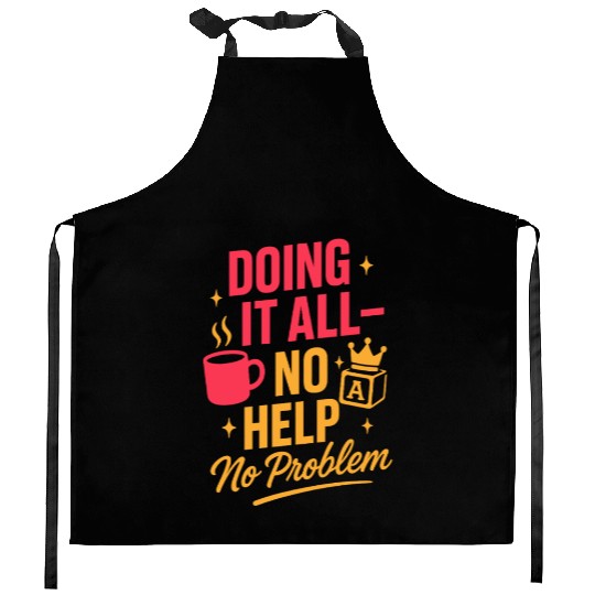Single Mom Life Chaos Coordinator Wine Coffee Kitchen Aprons