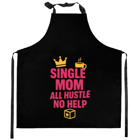Single Mom Life Chaos Coordinator Wine Coffee Kitchen Aprons