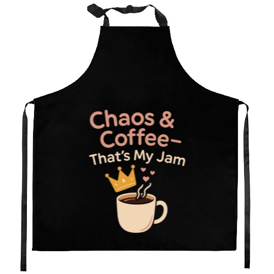 Single Mom Life Chaos Coordinator Wine Coffee Kitchen Aprons