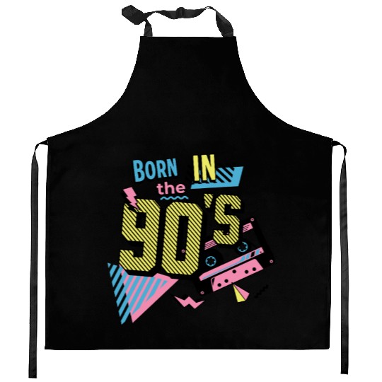 Born In The 90s Retro Nostalgia 90s Design Kitchen Aprons