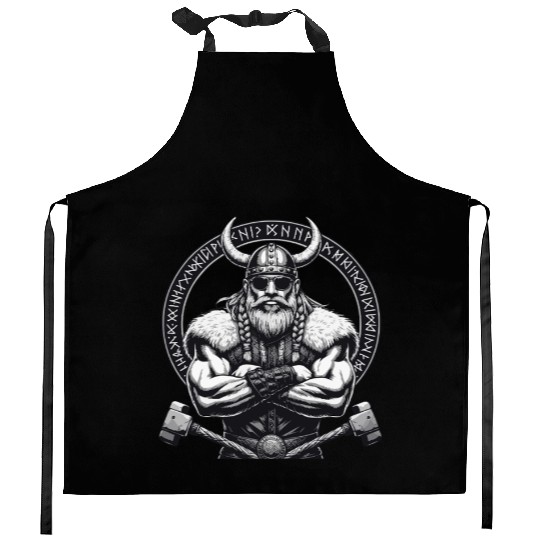 Viking Warrior Man Odin Thor Norman Walhalla Kitchen Aprons
