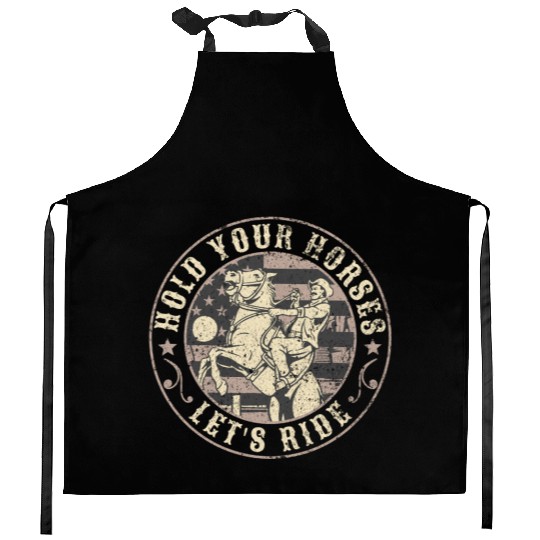 Hold Your Horses, Let's Ride – Retro Cowboy Kitchen Aprons