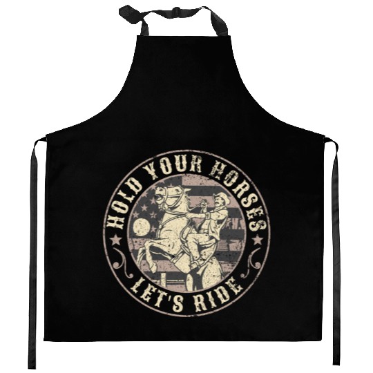 Hold Your Horses, Let's Ride – Retro Cowboy Kitchen Aprons