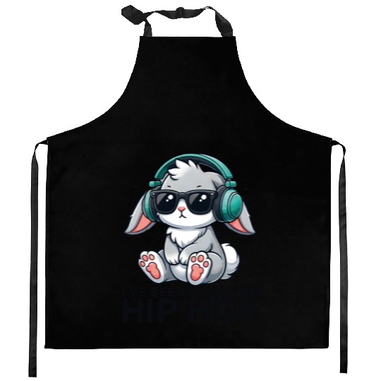 I've Been Raised on Hip Hop Bunny Funny Cute Kitchen Aprons