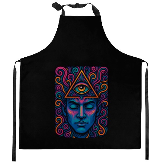 Third Eye Activation Kitchen Aprons – Psychedelic