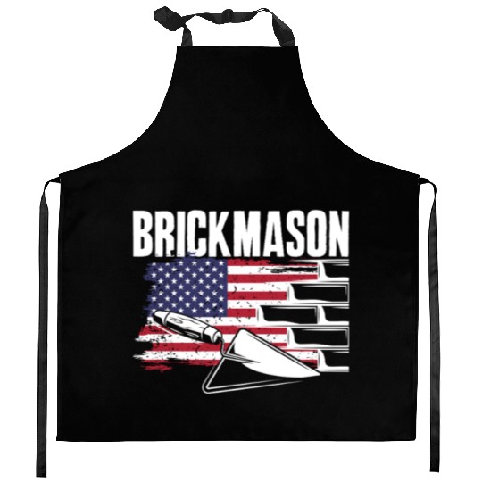 Bricklayer Brickmason American Pride Kitchen Aprons