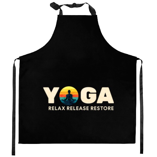 Relax Release Restore Yoga Vibes Kitchen Aprons