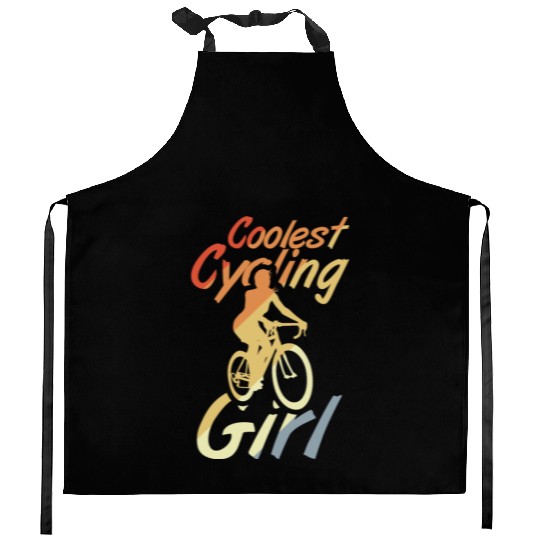 Coolest Cycling Girl Kitchen Aprons