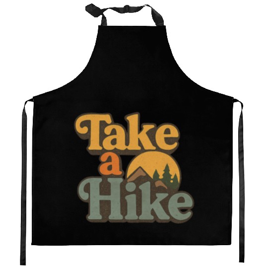 Take A Hike Retro Mountain Kitchen Aprons