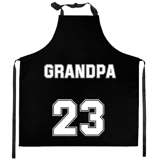 funny grandpa basketball father's day basket lover Kitchen Aprons