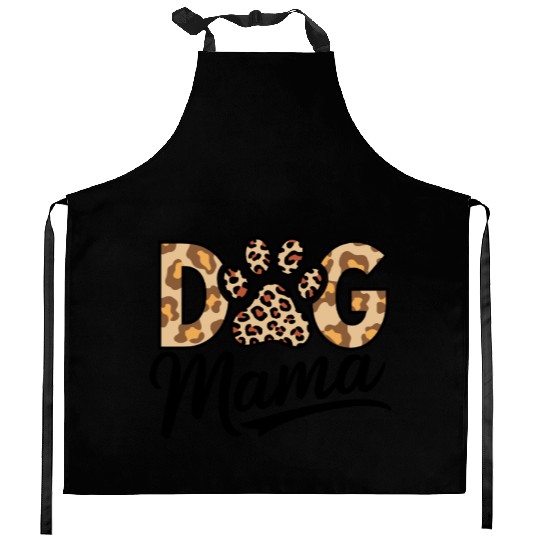 Dog Lover Leopard Print Paw Kitchen Aprons