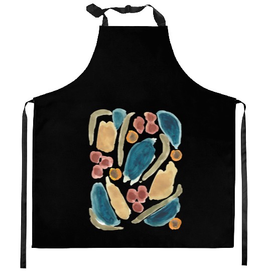 Pastel Abstract Watercolor Shapes Kitchen Aprons
