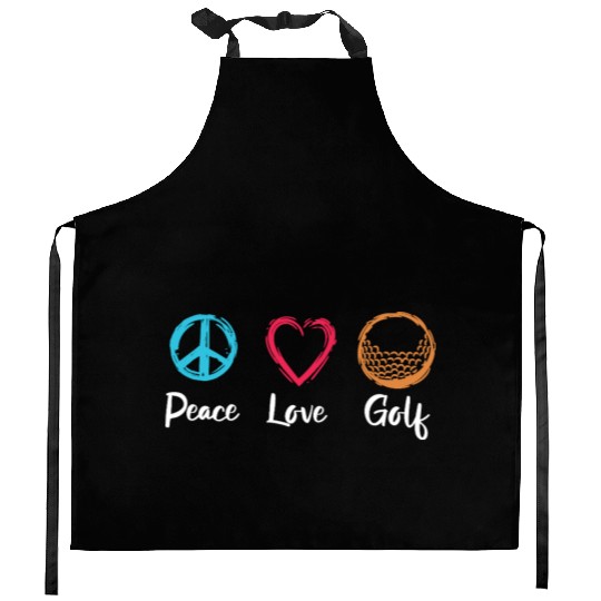 Peace Love Golf Kitchen Aprons