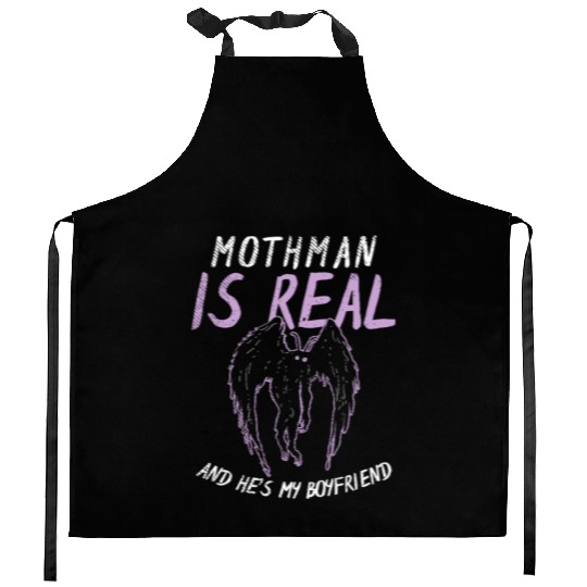 Mothman Is My Boyfriend For Cryptid Lover Kitchen Aprons