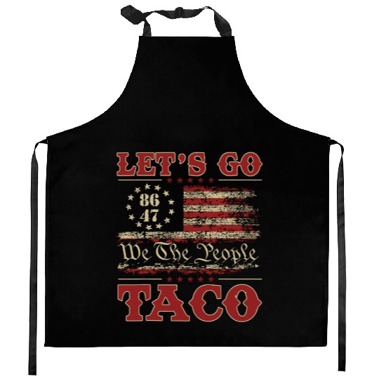 Let’s Go Taco American Flag Kitchen Aprons