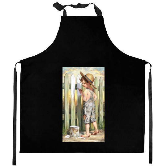 a vintage inspired charcoal and colored Gnkjj Kitchen Aprons