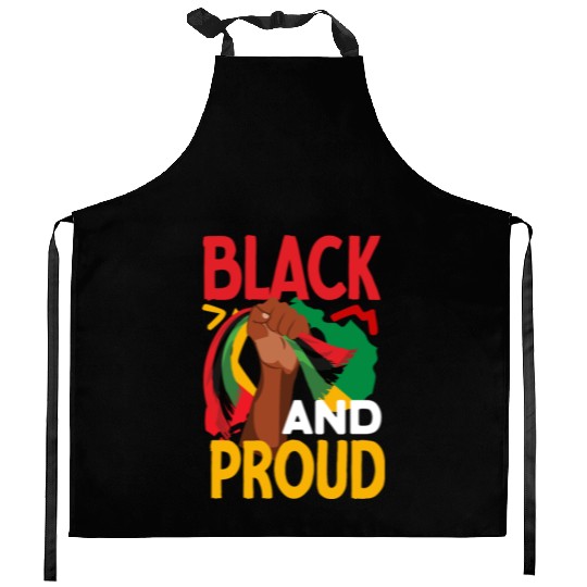 Juneteenth Black And Proud Kitchen Aprons