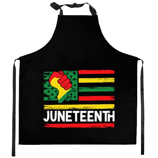 Freedom Day Juneteenth Black And Proud Kitchen Aprons