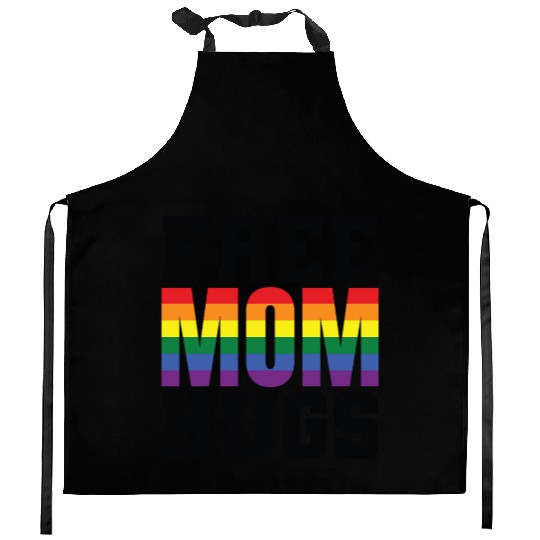 Gay Pride Free Mom Hugs Kitchen Aprons