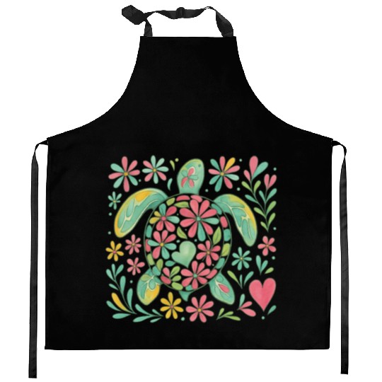 Summer Vacation Sea Turtle Kitchen Aprons