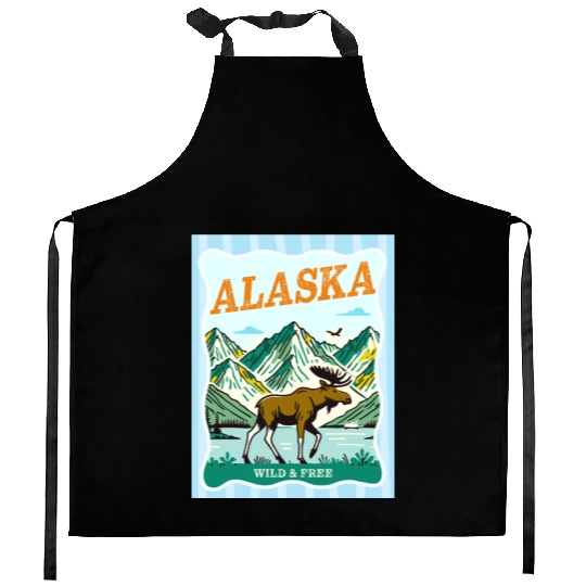 Summer Travel Alaska Kitchen Aprons