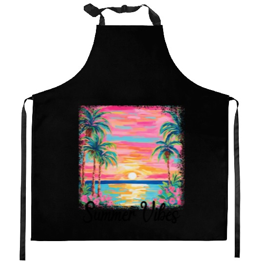 Summer Vibe Preppy Beach Kitchen Aprons