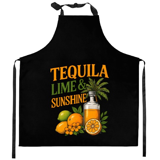 Summer Vacation Tequila Lime Sunshine Kitchen Aprons