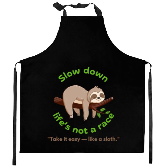 Take It Slow – Sloth Vibe Kitchen Aprons for Kids & Youth