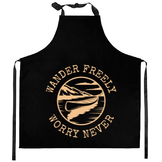 Wander Freely Worry Never Canoe On Lake Kitchen Aprons