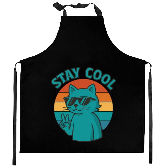 Stay Cool Cat – Retro Vibes Kitchen Aprons