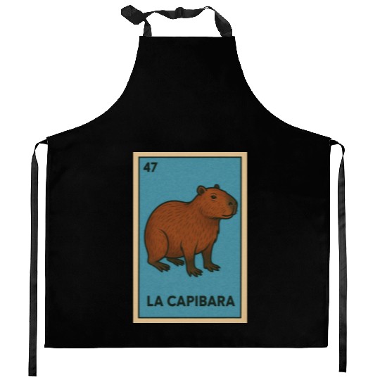 LA CAPIBARA - THE CAPYBARA - LOTERÍA CARD Kitchen Aprons