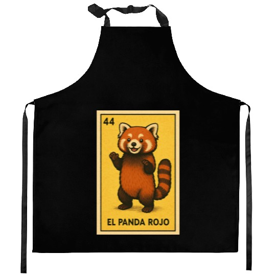 EL PANDA ROJO - THE RED PANDA - LA LOTERÍA Kitchen Aprons